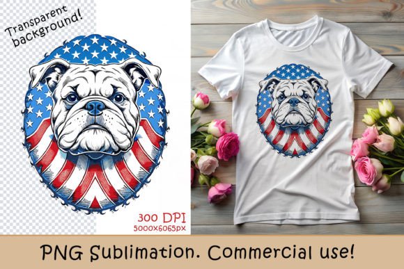 Download Patriotic Buldog. PNG Sublimation. - Buldog Collection