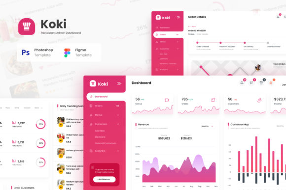 Download Koki Restaurant Food Admin Dashboard UI - Boar Collection