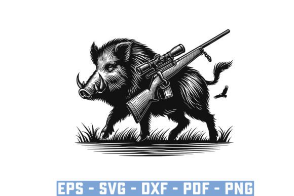 Download Wild Boar Hunter Pig Silhouette Bundle - Premium Resources