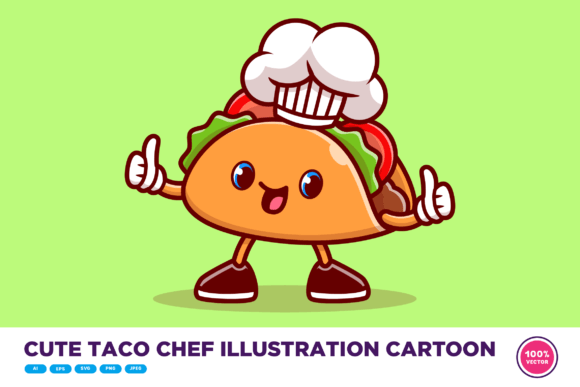 Download Cute Taco Chef Illustration Cartoon - Chef illustration Collection