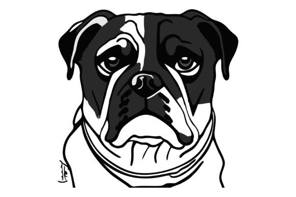 Download Buldog Head Line Art Design - Buldog Collection
