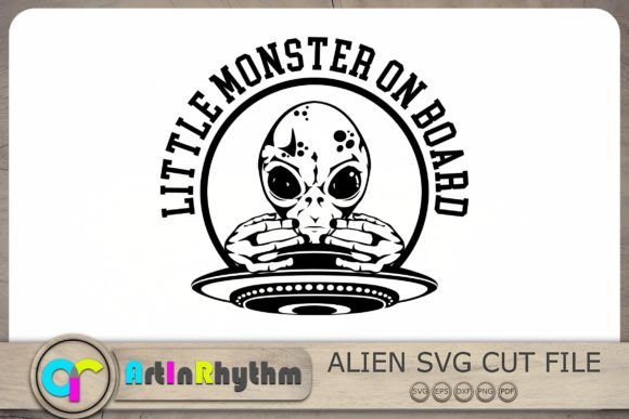 Download Little Monster on Board Svg, Alien Svg - Boar Collection