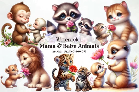 Download Cute Mama and Baby Animals PNG Clipart - Baby animals png Collection