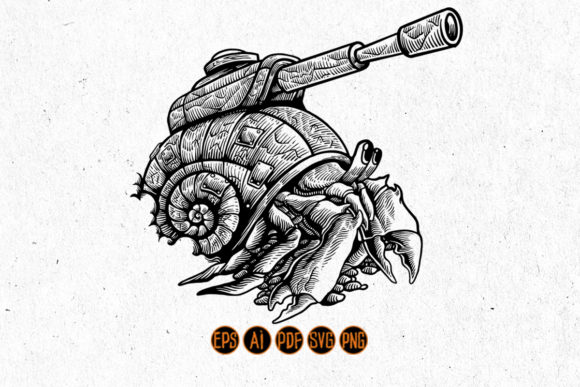 Download Handdrawn Hermit Crab Silhouette Clipart - Hermit crab Collection